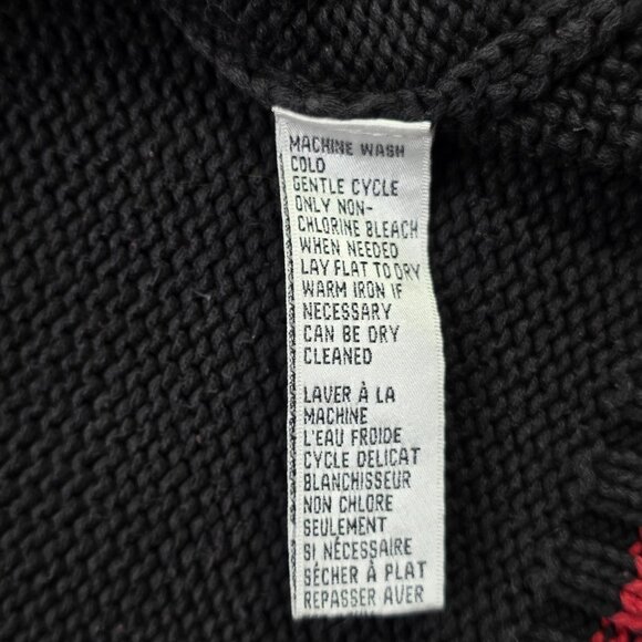 Jones Wear Sport Sweater Womens M Red Black Fair Isle Mock Neck Cotton Vintage - Picture 9 of 9